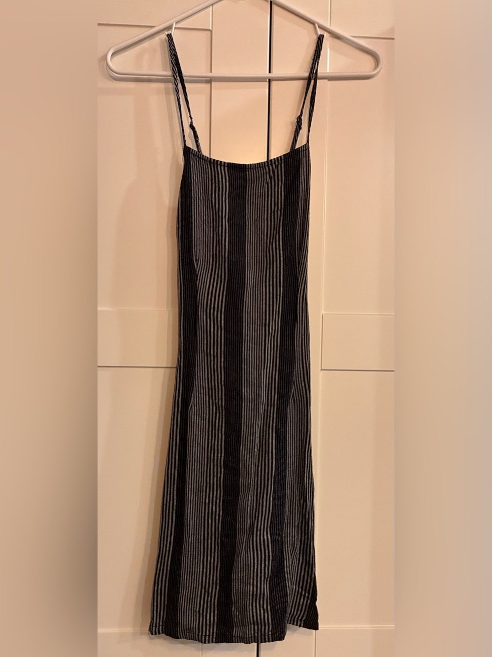 RVCA Black and White Striped Slip Dress